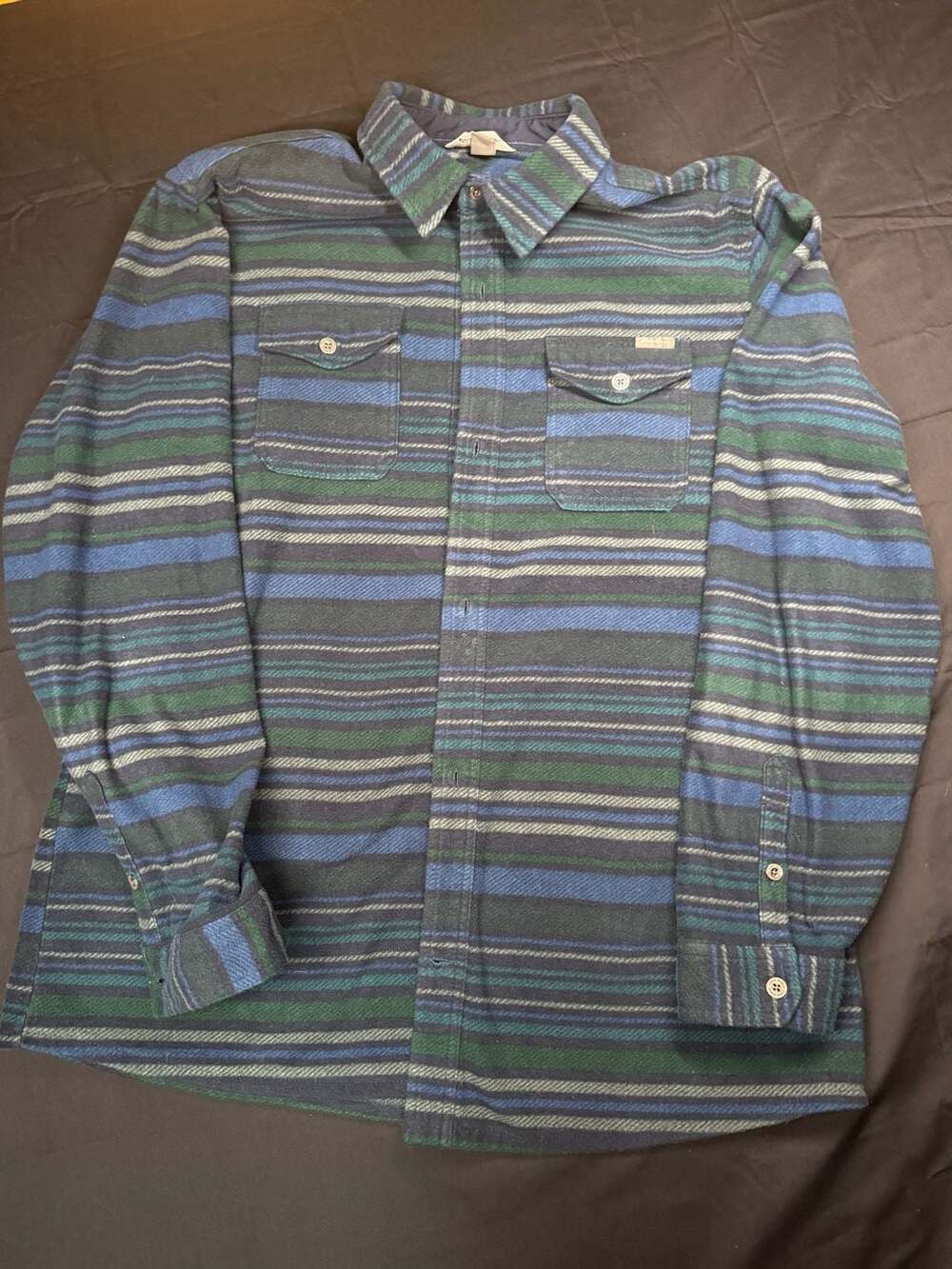 Eddie Bauer Men's Striped Flannel Shirt Jacket, Size TallXL